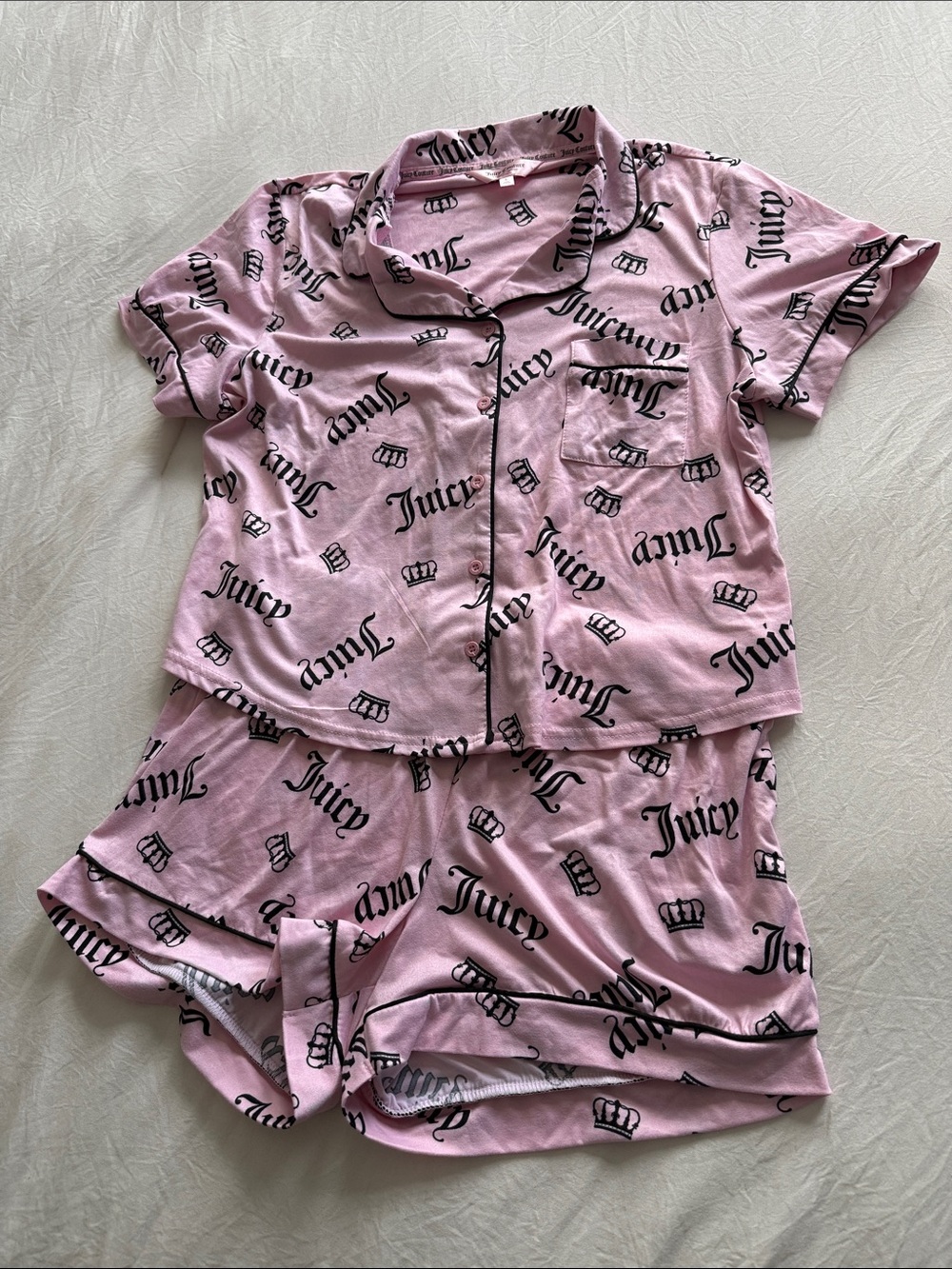 Juicy Couture Pink Logo Short Pajama Set